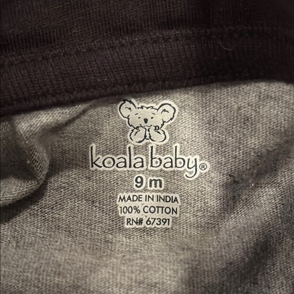Koala Baby Gray Mustache Print Kids One Piece Size 9 Months - Picture 2 of 3